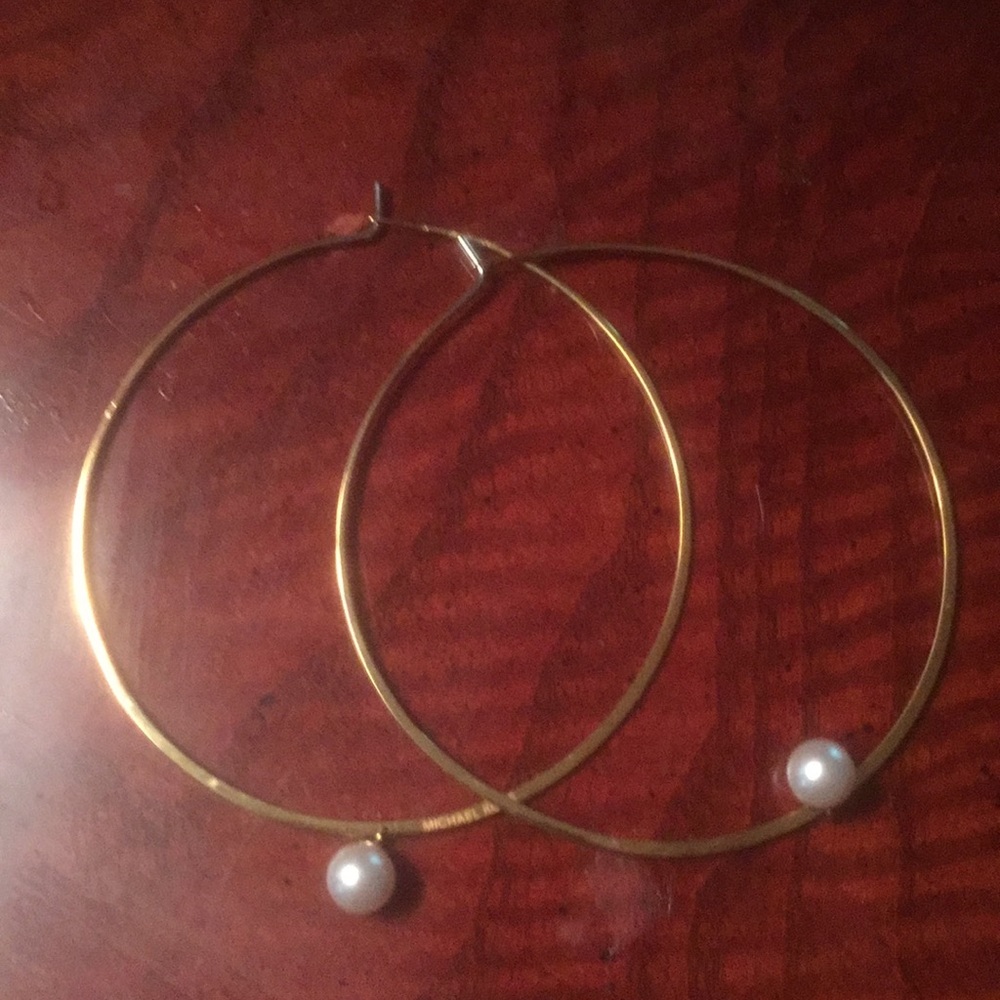 Ralph Lauren Hoop Earrings with pearls.